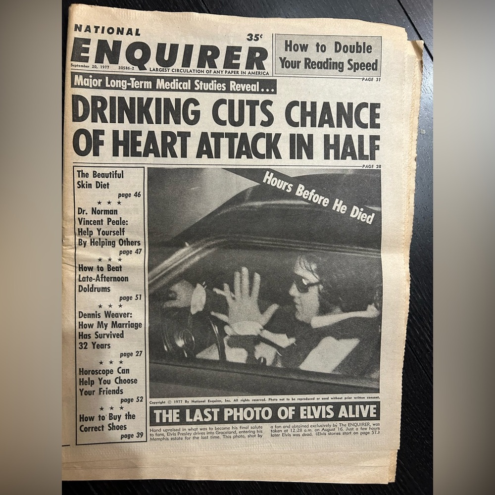 1977 Enquirer “the last photo of Elvis alive”